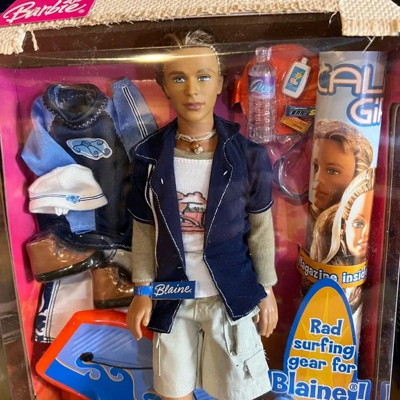 Mattel Cali Guy Blaine with Blue and White Surf Gear NRFB - Picture 2 of 9